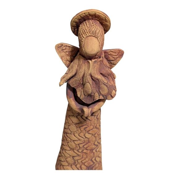 Vintage 1994 Kampa clay angel figurine collectible handmade artistic knick-knack - Picture 9 of 10